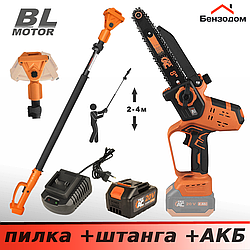Пила акумуляторна + штанга Tex.AC TAOE-S8OBL+B410+C4+TP13-2, 20 В, безщітковий, (+АКБ и ЗП)