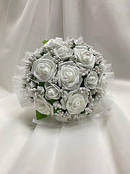 Весільний букет-дублер для нареченої у білому кольорі