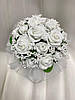 Весільний букет-дублер для нареченої у білому кольорі, фото 3