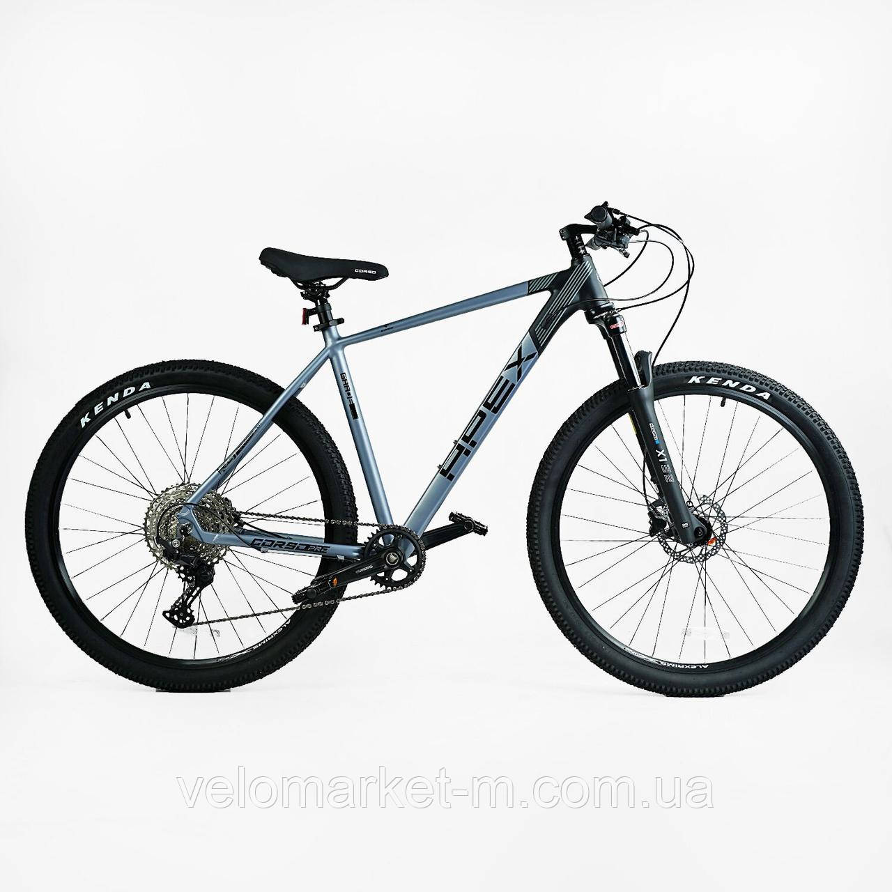 Велосипед Спортивний Corso "APEX" рама алюмінієва 19" обладнання Shimano Deore 12 швидкостей, вилка Santour