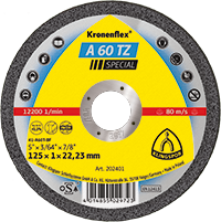ВІДРЕЗНИЙ КРУГ ДИСК INOX A 60 TZ SPECIAL ПО НЕРЖАВАЛЬНИЙ СТАЛІ 125х1,0х22,23 (202401)