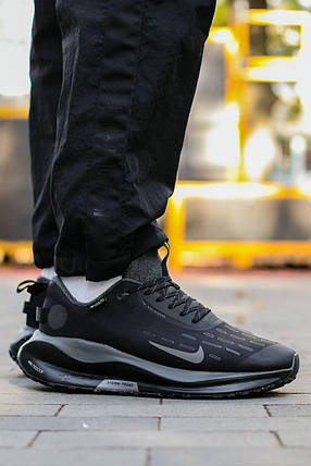 Зимові Чоловічі Кросівки Nike React X Infinity Run 4 Gore-Tex / Найк Реакт Х Інфініті Ран 4 Гор Текс Чорні, фото 1