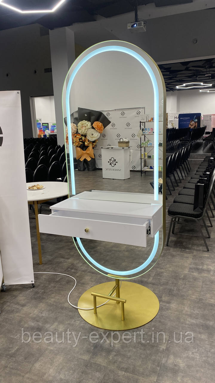 Дзеркало перукаря Shine з підсвічуванням станція візажиста для макіяжу в салон краси VM740