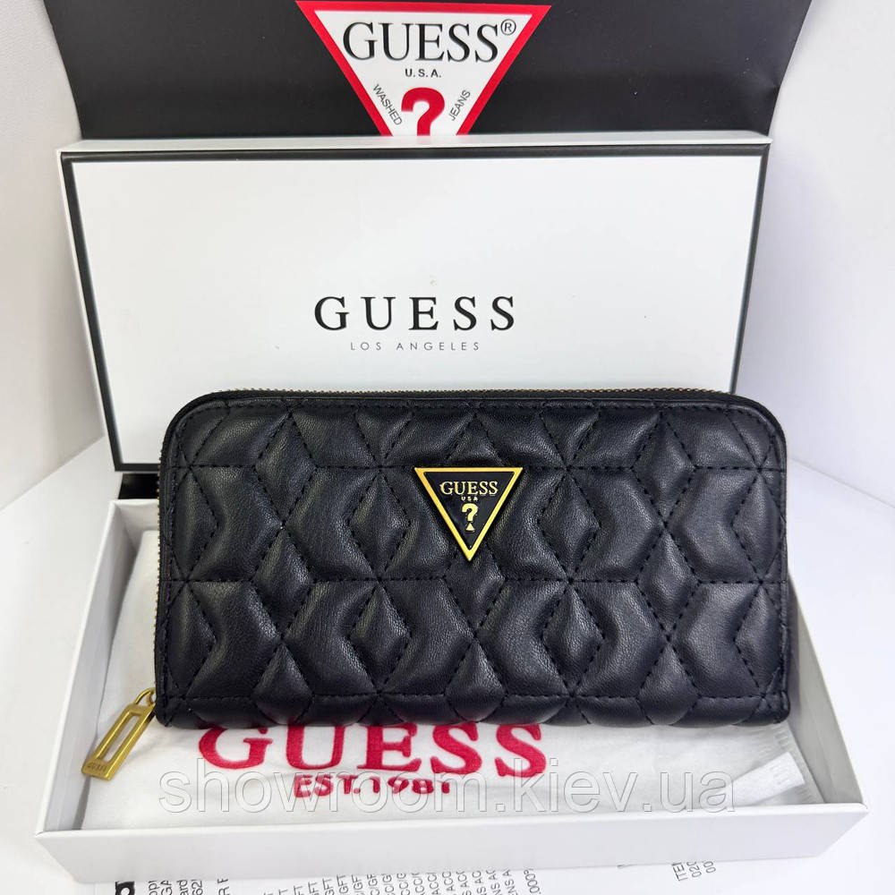 Жіночий гаманець на змійці Guess (7870) чорний