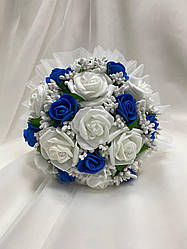 Весільний букет-дублер для нареченої в синьому кольорі
