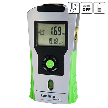 Ультразвуковий Дальномір Technoline WZ1100 Silver/Green (WZ1100) Ультразвукова Рулетка для вимірювання довжини