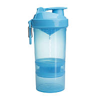 SmartShake Original2Go (600 ml, neon blue). З двома знімними відсіками для зберігання.