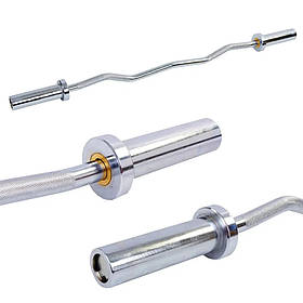 Гриф для штанги Олімпійський вигнутий W-подібний Record 1.2 м, 50 мм. Гриф із хромованої сталі