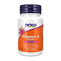 Вітамін А Now Foods. Vitamin A 7500 mcg (25,000 IU) (100 softgels).