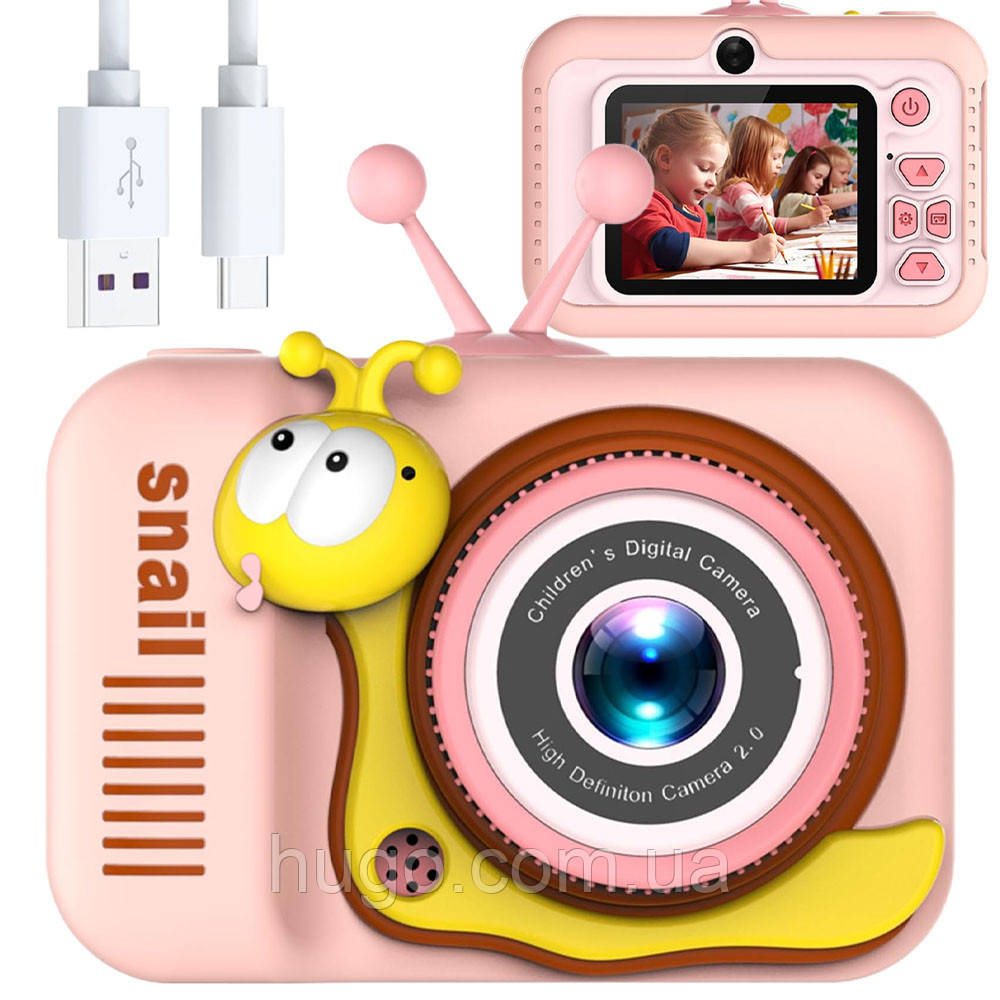 Детский фотоаппарат с дисплеем IPS 2", USB, Q2, Розовый / Цифровой ...