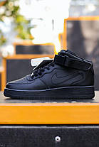 Зимові Чоловічі Кросівки Nike Air Force 1 High Black Winter / Найк Аїр Форс 1 Високі Чорні (Хутро), фото 3