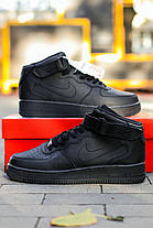 Зимові Чоловічі Кросівки Nike Air Force 1 High Black Winter / Найк Аїр Форс 1 Високі Чорні (Хутро), фото 5