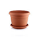 Горщик для квітів із підставкою. "Ботанік" 1.25 л, IRAK Plastik, Туреччина BS-100, фото 3