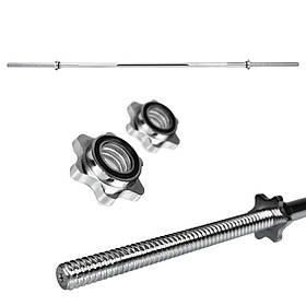 Гриф Хромований Прямий 1.8 м - 28 мм Rn-Sport до 140 кг навантаження. Гриф для кросфіту