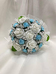 Весільний букет-дублер для нареченої в блакитному кольорі