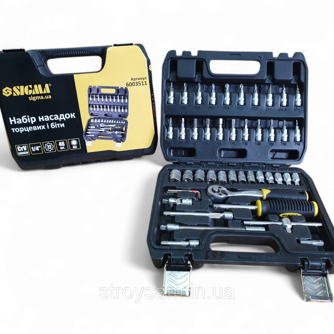 Набір ключів і головок для авто 46 шт. SIGMA, фото 1
