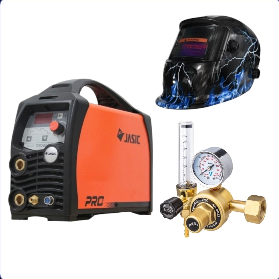 Аргонове інверторне зварювання Jasic TIG 200p dc (w212) (Маска,редуктор)