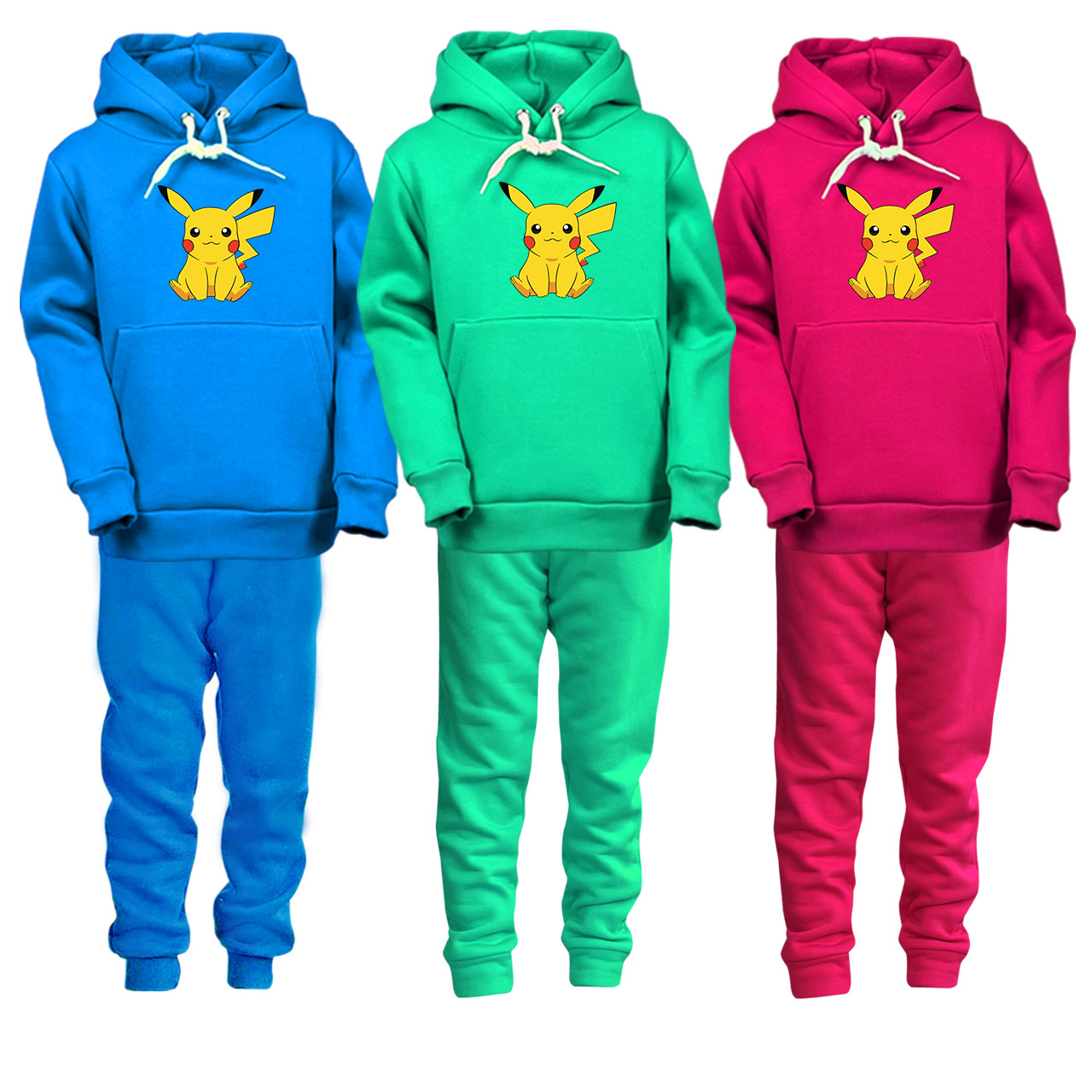 Теплий спортивний костюм для дівчинки на флісі Пікачу, 4-16 років, фото 1