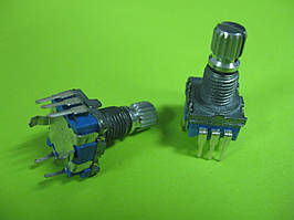 Енкодер для аудіотехніки RE(11) EC11 360° обертання, 5 pin з кнопкою, L=15mm