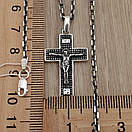 Якірний срібна цепочка з чоловічим хрестиком. Ланцюг якір на шию і кулон хрест срібло 925, фото 5