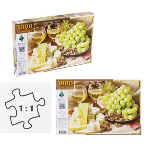 Пазлі 1000 "Вино, виноград, сир", фото 1