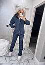 Стильний жіночий прогулянковий костюм на флісі з кофтою на блискавці "Стейсі" Базовий теплий якісний жіночий спортивний костюм, фото 4