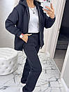 Стильний жіночий прогулянковий костюм на флісі з кофтою на блискавці "Стейсі" Базовий теплий якісний жіночий спортивний костюм, фото 8