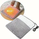 Електрична грілка для ніг нагрівач USB універсальний плюшевий тапок килимок із підігрівом від Usb, фото 4