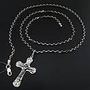 Срібна цепочка якірне плетіння з хрестиком. Якірний срібний ланцюг на шию та хрест срібло 925, фото 10