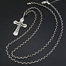 Срібна цепочка якірне плетіння з хрестиком. Якірний срібний ланцюг на шию та хрест срібло 925, фото 9