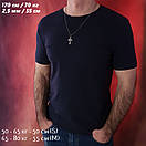 Срібна цепочка якірне плетіння з хрестиком. Якірний срібний ланцюг на шию та хрест срібло 925, фото 2