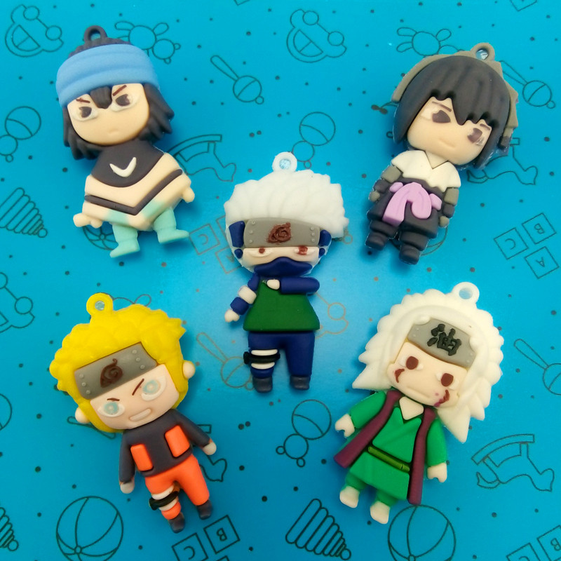 Іграшка Набір фігурок брелоків (5 шт.): Наруто Узумакі, Какаші, Джірая та ін. для дітей (l_9118), фото 1