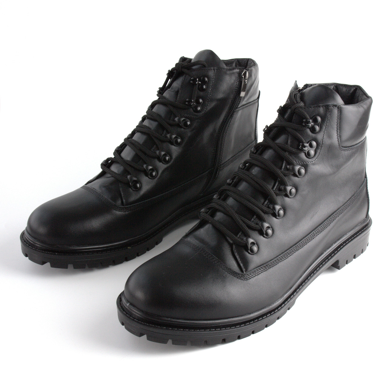 Шкіряні черевики чоловічі зимові на хутрі взуття великих розмірів 46 47 Rosso Avangard Taiga Ultimate Black BS, фото 1