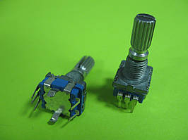 Енкодер для аудіотехніки RE11(EC11), 360° обертання, 5 pin з кнопкою, L=20,5 mm