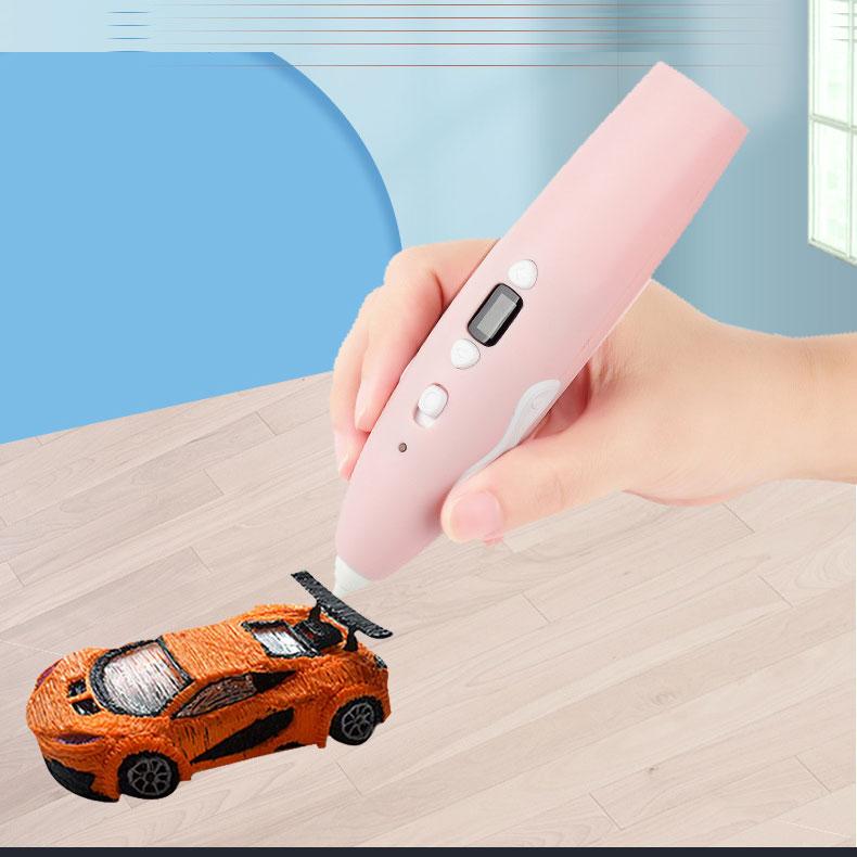 Іграшка 3Д-ручка PCL з акумулятором «Рожева» з низькою температурою плавлення для дітей (l_9726), фото 1