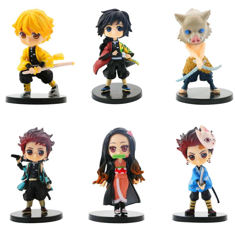 Іграшка Набір фігурок 6 шт Клинок розсікає демонів (Demon Slayer): Танджіро Камадо, Незуко, Зона, фото 1