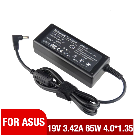 Зарядний пристрій для ноутбука 4.0x1.35 мм 3.42A 19V 65W Asus клас A+ новий, фото 1