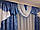 Комплект штор з ламбрекеном "Сандра Nеw", блакитний, фото 3