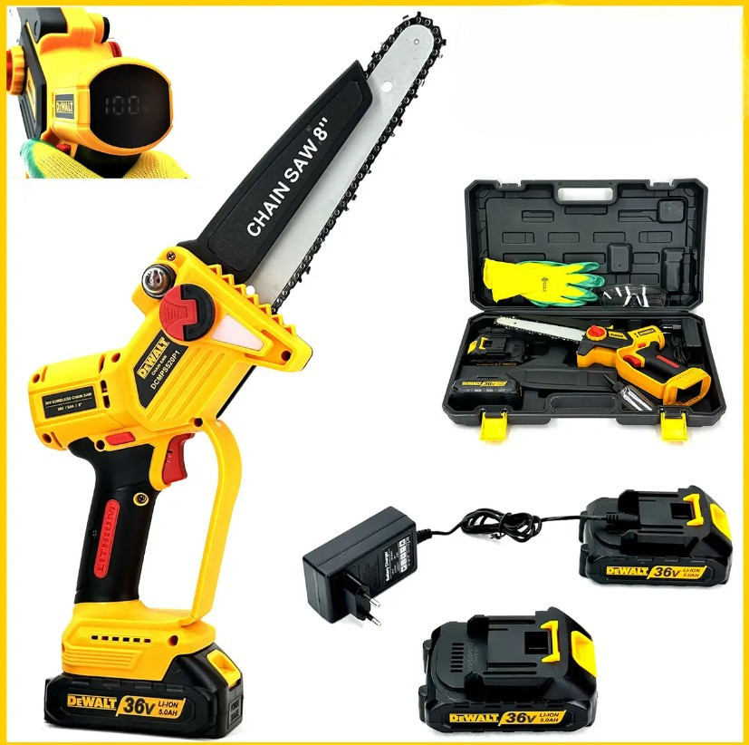 Безщіткова акумуляторна мініпила DeWalt (36V,5AH) 20 см Пила девольт з автоматичним мастилом mm