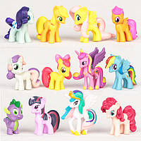Іграшка Набір фігурок Мій Маленький Поні 12 героїв: Пінкі Пай, Веселка Деш, Місяць, Іскорка та інші для дітей