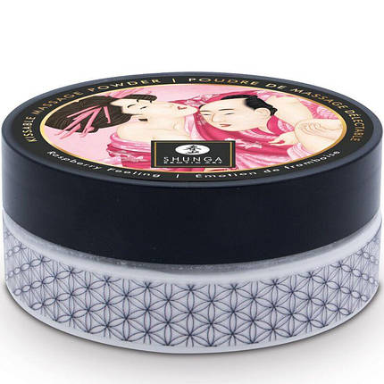 Смачна пудра для оральних ласк Shunga Body Powder Raspberry feeling, 75 грамів, фото 2