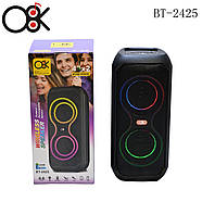 Портативна Bluetooth колонка з мікрофоном та світломузикою BT-2425 Активна підлогова Bluetooth колонка, фото 8