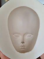 Сіліконовий молд для полімерної глини. Лялькове личко. Обличчя №1Б Розмір 26*36 мм