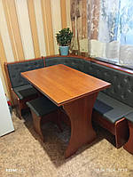 М'який кухонний куточок Сімейний - Яблуня (Куток+стіл+2 табуретки) 114 см х 154 см