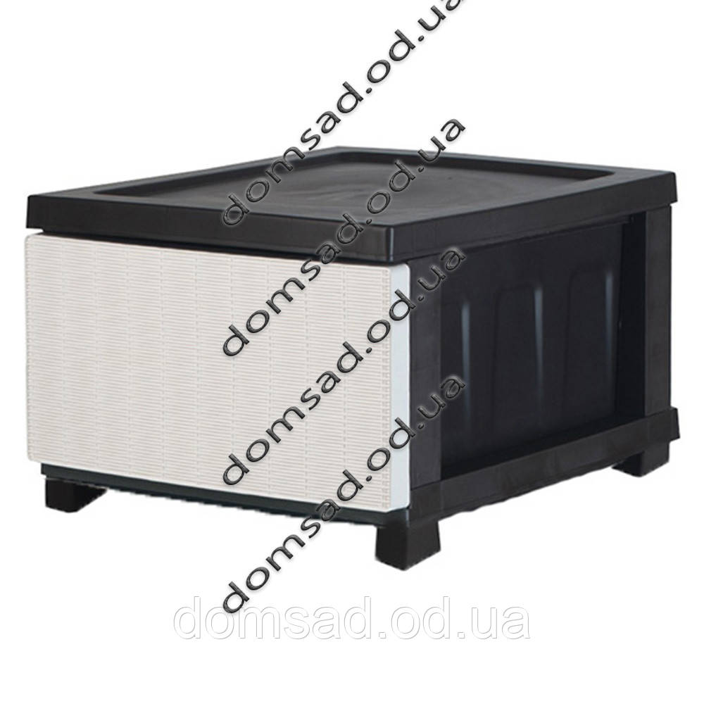 Комод пластиковий "Ротанг" 1 ярус 26*43*34см, R-Plastic, чорно-білий