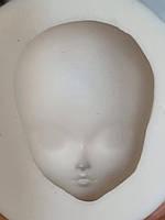 Сіліконовий молд для полімерної глини. Лялькове личко. Обличчя №3Б Розмір 30*34 мм