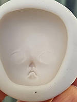 Сіліконовий молд для полімерної глини. Лялькове личко. Обличчя №5Б Розмір 40*37 мм