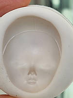 Сіліконовий молд для полімерної глини. Лялькове личко. Обличчя №7Б Розмір 42*33 мм