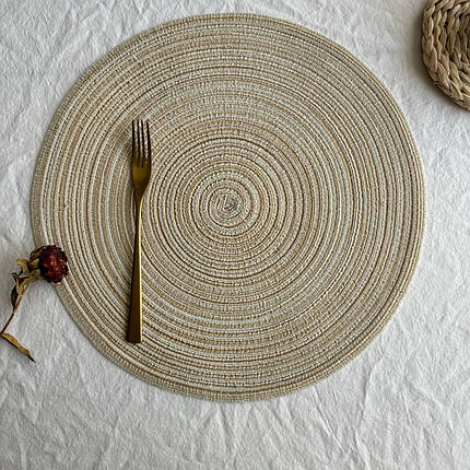 Підставка під тарілку кругла Солом'яні підставки під тарілки Килимки для сервірування круглі, фото 1