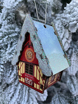 Новорічні декоративні прикраси Будиночок дерев'яний 10*8* см